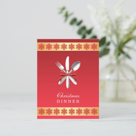 Uitnodiging voor kerstfeest (Staand voorkant)