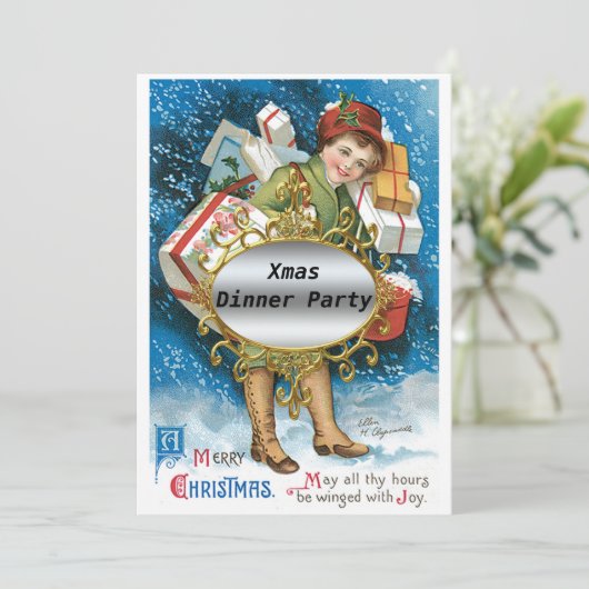 Uitnodiging voor kerstfeest (Staand voorkant)