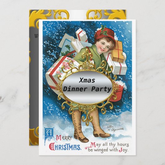 Uitnodiging voor kerstfeest (Voorkant / Achterkant)