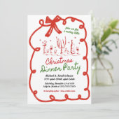 Uitnodiging voor kerstfeest (Staand voorkant)