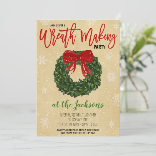 Uitnodiging voor kerstfeest (Staand voorkant)