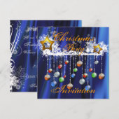 Uitnodiging voor kerstfeest Baubles (Voorkant / Achterkant)