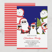 Uitnodiging voor Kerstfeest Bedrijf Cool Santa Bee (Voorkant / Achterkant)