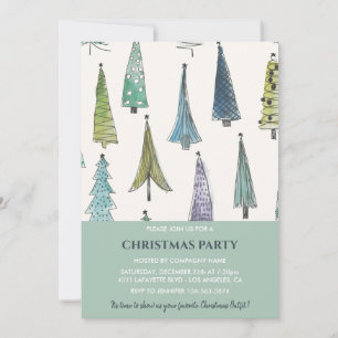 Uitnodiging voor Kerstfeest Bedrijf Cute Trees 