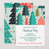 Uitnodiging voor Kerstfeest Bedrijf Forest Snowfa (Voorkant / Achterkant)