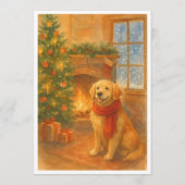 Uitnodiging voor kerstfeest · Cosy Dog Scene (Achterkant)