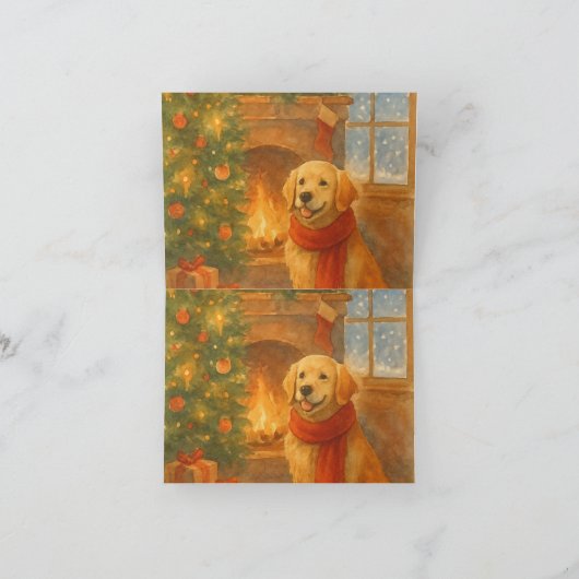 Uitnodiging voor kerstfeest · Cosy Dog Scene (Binnen)