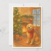 Uitnodiging voor kerstfeest · Cosy Dog Scene (Achterkant)