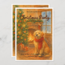 Uitnodiging voor kerstfeest · Cosy Dog Scene
