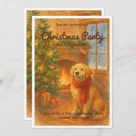 Uitnodiging voor kerstfeest · Cosy Dog Scene