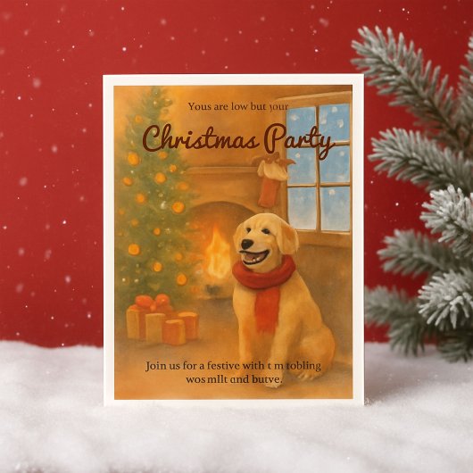 Uitnodiging voor kerstfeest · Cosy Dog Scene
