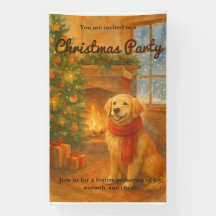 Uitnodiging voor kerstfeest · Cosy Dog Scene