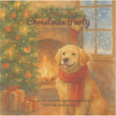 Uitnodiging voor kerstfeest · Cosy Dog Scene Sticker (Voorkant)