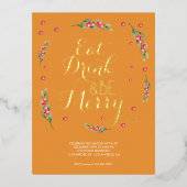 Uitnodiging voor kerstfeest 'Eet drink & wees vrol (Voorkant)