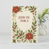 Uitnodiging voor kerstfeest | elegant (Staand voorkant)