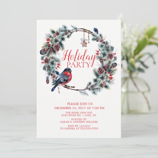 Uitnodiging voor kerstfeest- en feestdag (Staand voorkant)