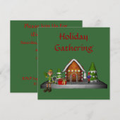 Uitnodiging voor kerstfeest- en feestdag (Voorkant / Achterkant)