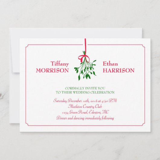 Uitnodiging voor kerstfeest- en weddenschappen (Voorkant)