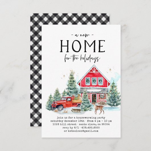 Uitnodiging voor kerstfeest- en winterfeest (Voorkant / Achterkant)