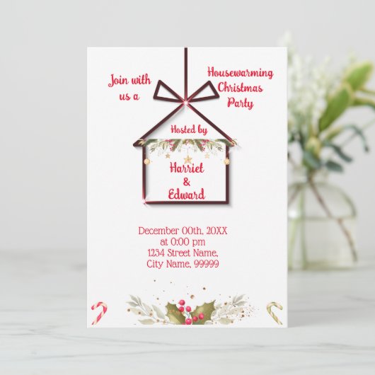 Uitnodiging voor kerstfeest- en winterfeest (Staand voorkant)