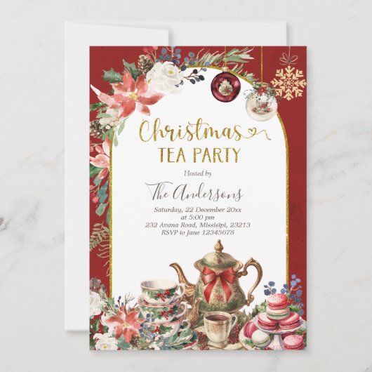 Uitnodiging voor kerstfeest-feestdag (Voorkant)