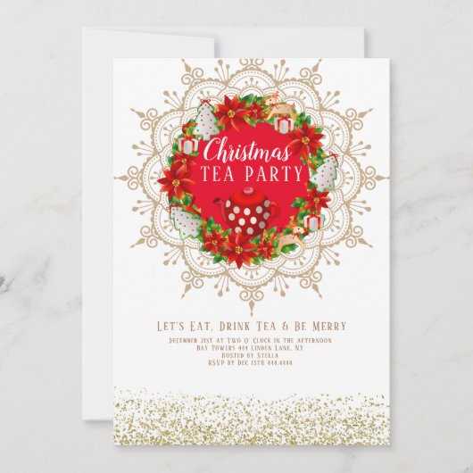 Uitnodiging voor kerstfeest-feestdag (Voorkant)