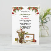 Uitnodiging voor kerstfeest | Feestelijke grenen D (Staand voorkant)