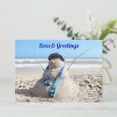 Uitnodiging voor kerstfeest Florida Snowman (Staand voorkant)
