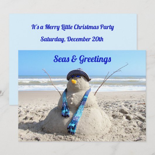 Uitnodiging voor kerstfeest Florida Snowman (Voorkant / Achterkant)
