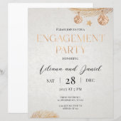 Uitnodiging voor kerstfeest-gouden verlofpartij (Voorkant / Achterkant)