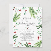 Uitnodiging voor kerstfeest Greenery (Voorkant)