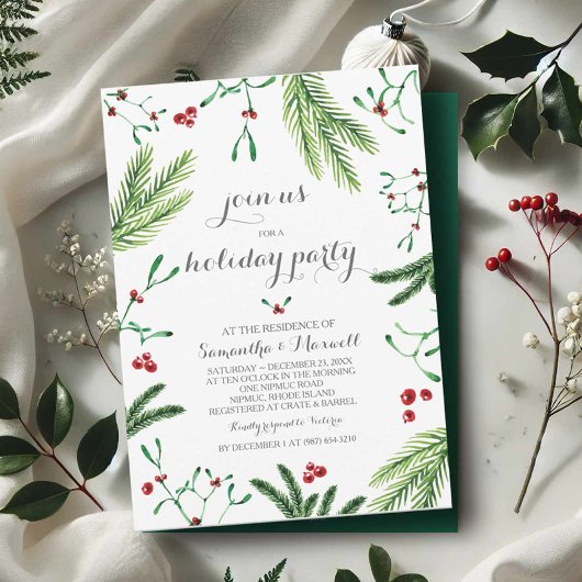 Uitnodiging voor kerstfeest Greenery