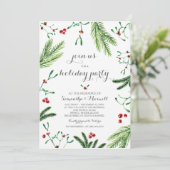 Uitnodiging voor kerstfeest Greenery (Staand voorkant)