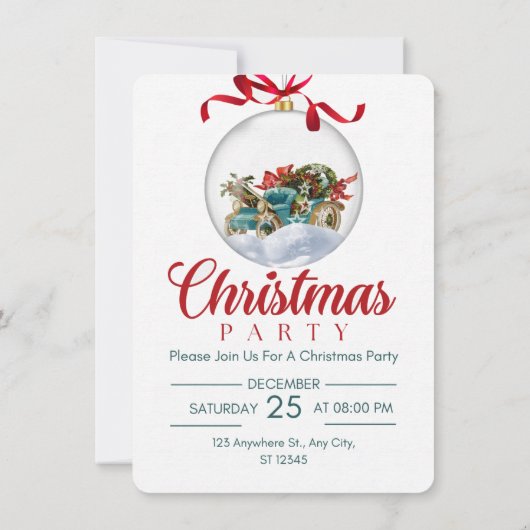 Uitnodiging voor kerstfeest in december (Achterkant)