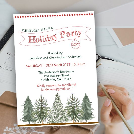 Uitnodiging voor kerstfeest in het winterbos