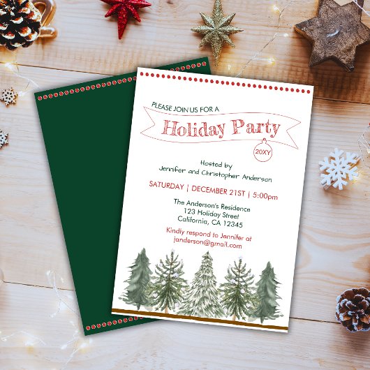 Uitnodiging voor kerstfeest in het winterbos