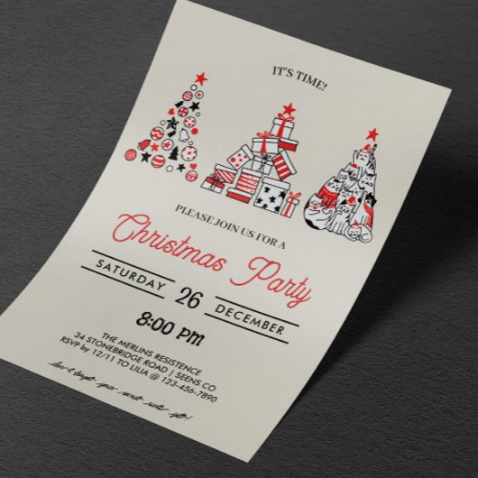 Uitnodiging voor kerstfeest | kerstbomen