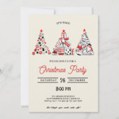 Uitnodiging voor kerstfeest | kerstbomen (Voorkant)