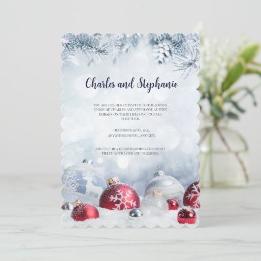 Uitnodiging voor kerstfeest, kerstuitnodigingen (Staand voorkant)