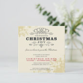 UITNODIGING VOOR KERSTFEEST:: Kerstvreugde sturen  (Staand voorkant)