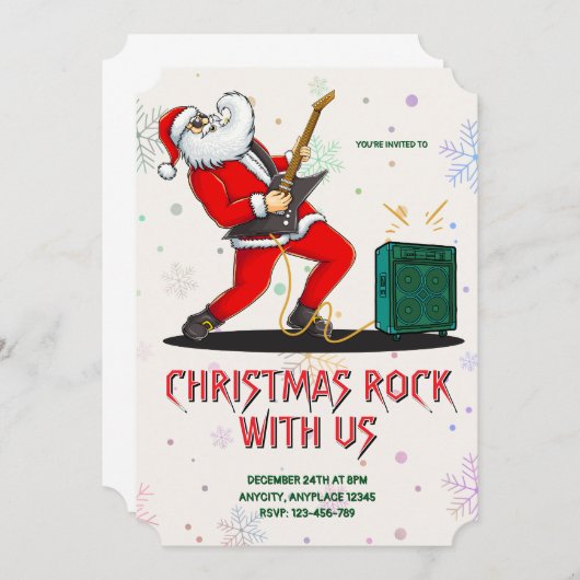 Uitnodiging voor kerstfeest, kinder uitnodiging (Voorkant / Achterkant)