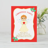 Uitnodiging voor kerstfeest Little Angel (Staand voorkant)