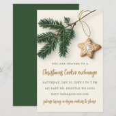Uitnodiging voor kerstfeest met budget koekjesuitw (Voorkant / Achterkant)