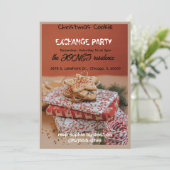 Uitnodiging voor Kerstfeest met Cookie-uitwisselin (Staand voorkant)