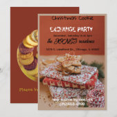 Uitnodiging voor Kerstfeest met Cookie-uitwisselin (Voorkant / Achterkant)