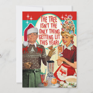 Uitnodiging voor Kerstfeest met drankjes - Koppel