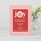 Uitnodiging voor Kerstfeest met Festive Joy (Staand voorkant)