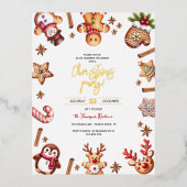 Uitnodiging voor kerstfeest met gemberkoek (Voorkant)