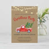  uitnodiging voor kerstfeest met Red Truck (Staand voorkant)