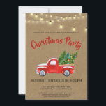 uitnodiging voor kerstfeest met Red Truck<br><div class="desc">Wens je vrienden en familie een vrolijk kerstfeest dit jaar met deze rode truck Waterverf rustieke vakantie kerst Kaart. Een trendy rode pick-up truck is voorzien van alles om uw seizoen helder te maken met touwverlichting die boven het hoofd hangt. U kunt uw kaart eenvoudig aanpassen met de geweldige ontwerptool...</div>